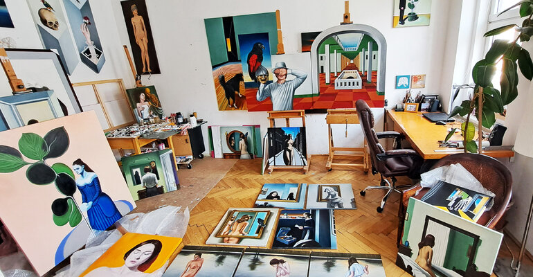 Juan Miguel Restrepo Valdes in the Studio