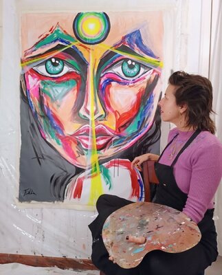 EVA ALVAREZ Álvarez Fernández in the Studio: Obra en estudio