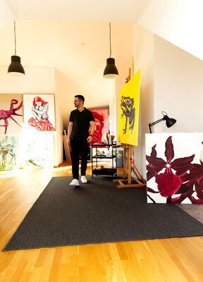 Korbinian Hierhager in the Studio