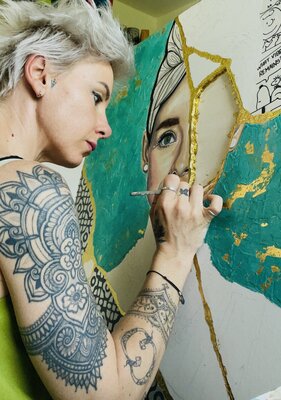 Elisabetta Zini in the Studio
