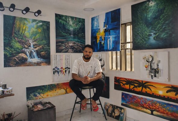 Wilson Felix Olugu in the Studio