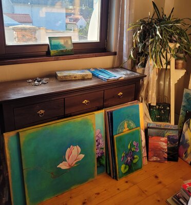 Frederica Henrieta Lecornu in the Studio: My studio in my nice house in Košice,  Slovakia