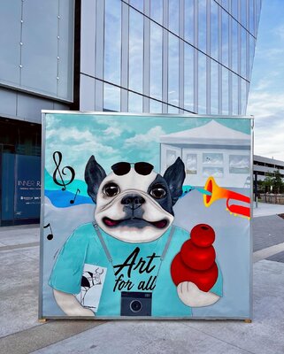 Ilaamen Pelshaw in the Studio: Mural Cube for Omaha Summer Art Festival 2022