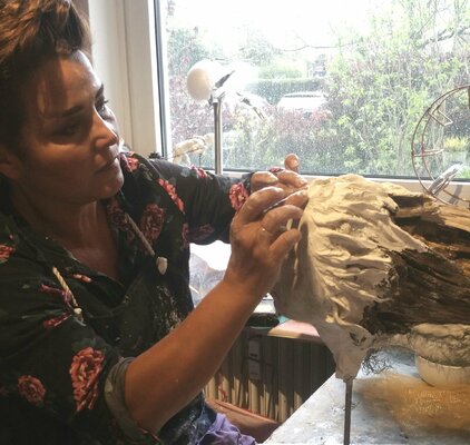 Elena Kraft in the Studio: "Amalia" in Prozess.