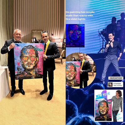 Carlos Pun in the Studio: Celebrities collecting Carlos Pun Paintings as Singers, Soccer Players from Usa and Eur, Formula 1 Drivers , Boxers among ohers.