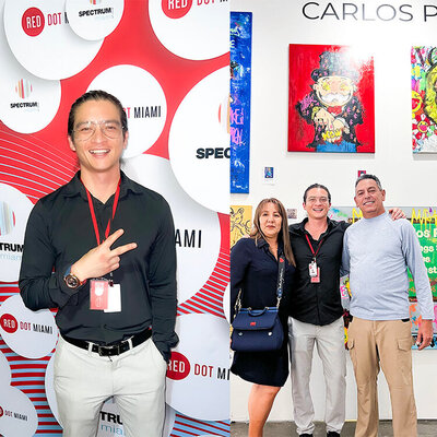 Carlos Pun in the Studio: Miami Art Week Carlos Pun Art Exhibition in Reddot booth 728