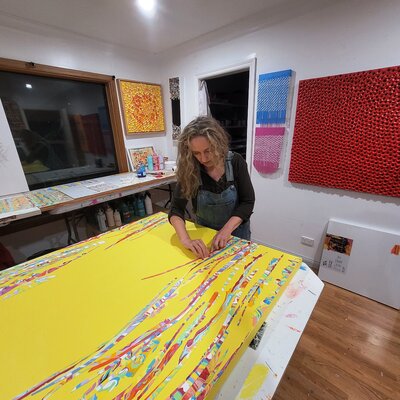 Julee Latimer in the Studio