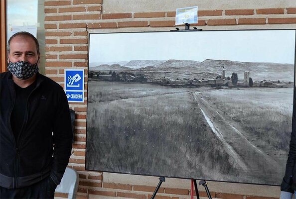 Rafael Carrascal García in the Studio: Recibiendo el primer Premio de Pintura al Aire Libre de Yunquera de Henares (GUADALAJARA). Año 2020