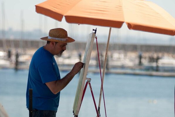 Rafael Carrascal García in the Studio: Pintando al Aire Libre en A Coruña. Año 2019.