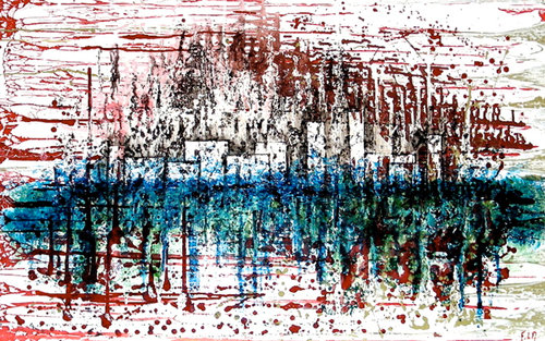 " VIBRATIONS " by Frédérique Lombard Morel, Painting for Sale on Select