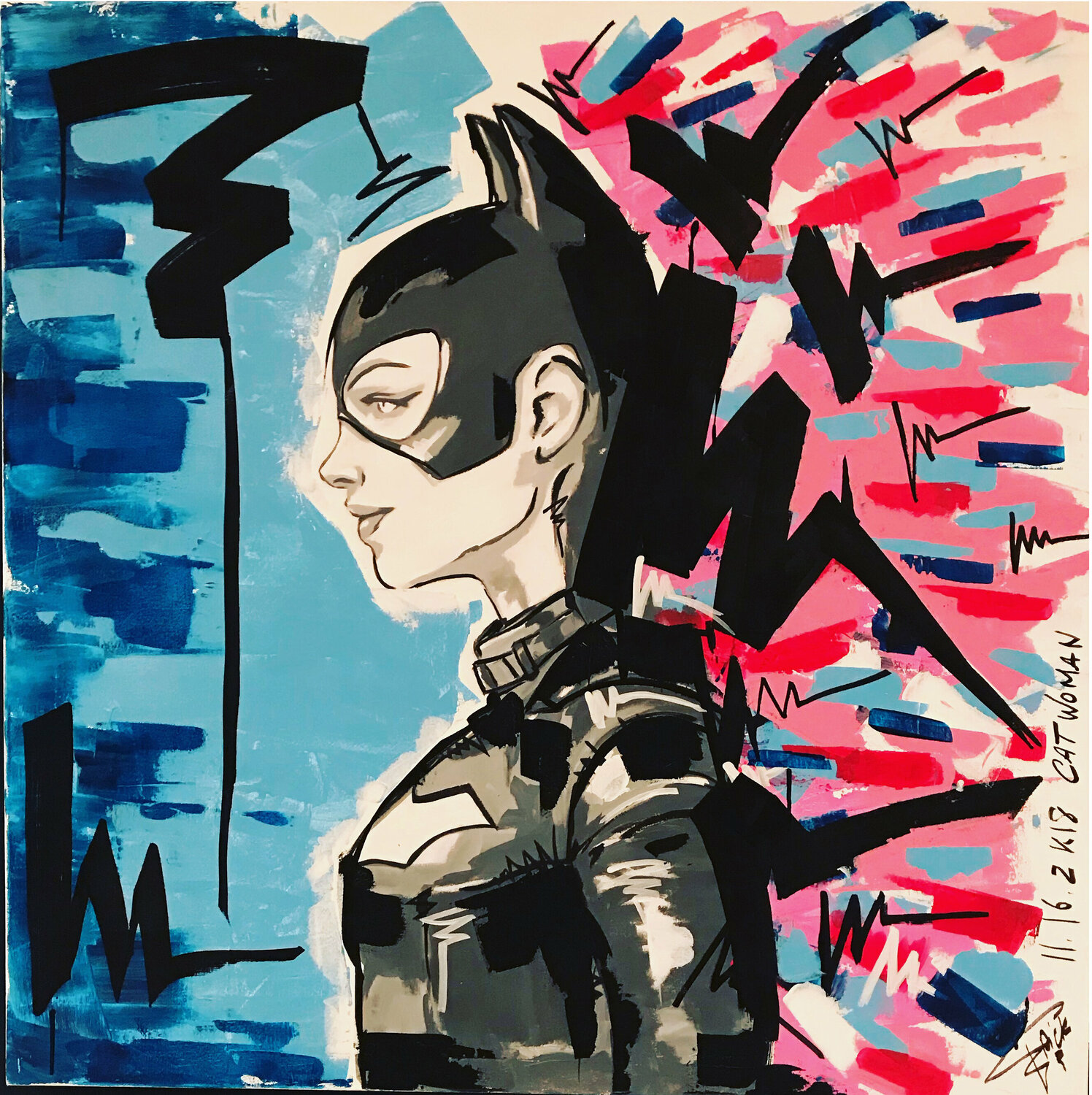 Batwoman ZIP ZAG power Erick Artik Original painting for sale