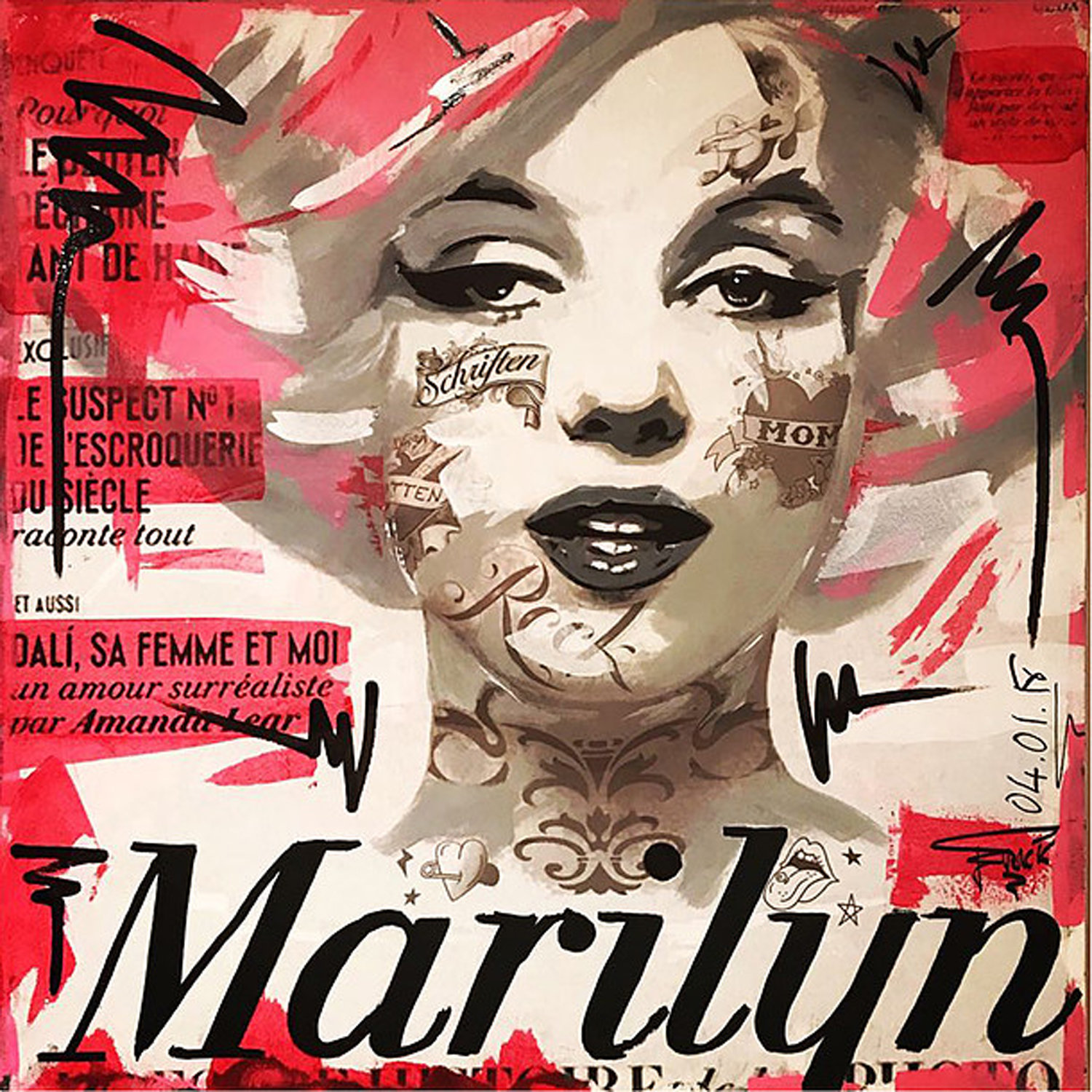 Marilyn Tatoo Erick Artik Original painting for sale