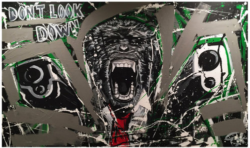 Human Monkey guns by Erick Artik, Painting for Sale on Select