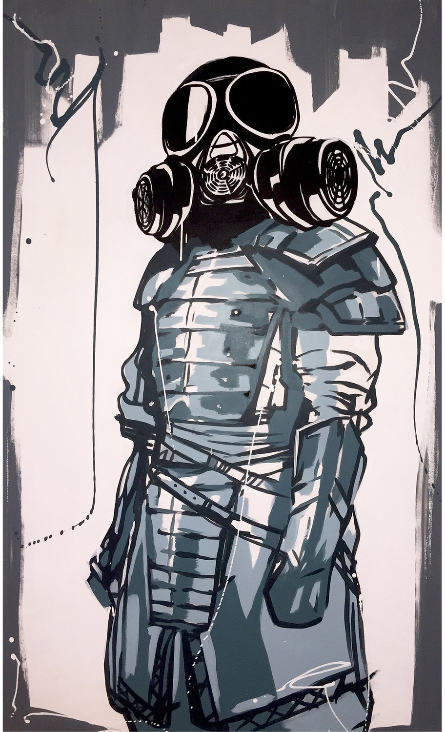 Samurai_Toxic_Right Attitude Erick Artik Original painting for sale