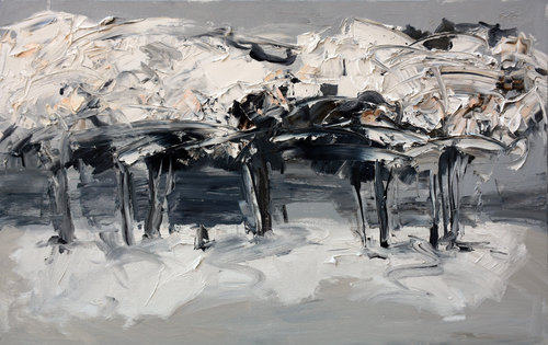 Arbres dans les tons neutres by Olga Novokhatska, Painting for Sale on Select