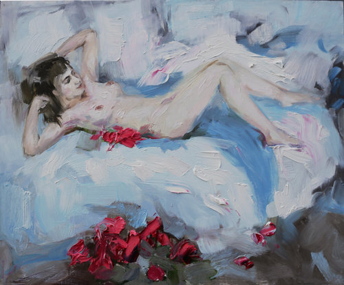 Nu du matin by Olga Novokhatska, Painting for Sale on Select