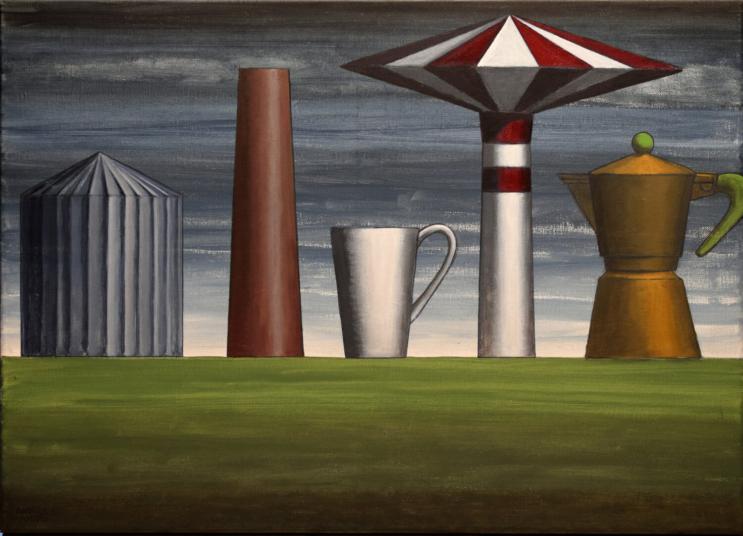 COMPOSITION ON THE HORIZON 2 Andrea Vandoni Original painting for sale