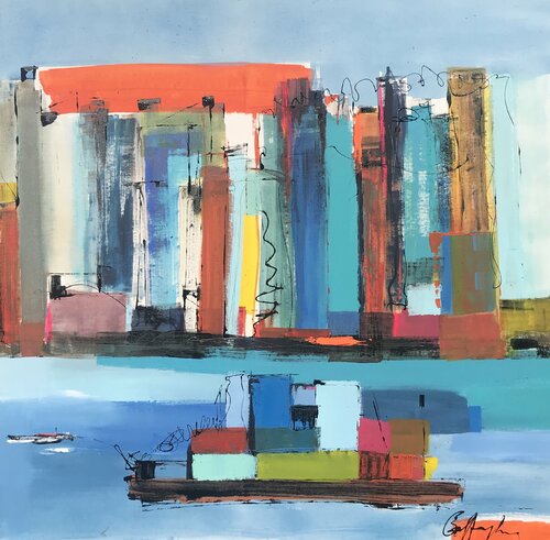 Skyline by Gisela Gaffoglio, Painting for Sale on Select