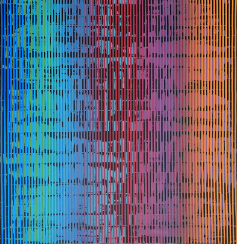 VIBRATION MULTICHROMATIQUE  80-10 by Laurent Prudot, Painting for Sale on Select