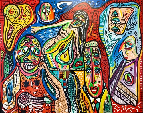 "Elle me tendit une main aussi molle que la chair d'un calmar" by Jean-Louis Azencott, Painting for Sale on Select