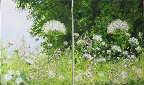 rêver sous l'arbre  (dyptique) by Brigitte Di Scala, Painting for Sale on Select