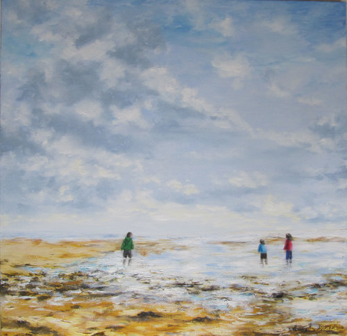 promenade à marée basse by Brigitte Di Scala, Painting for Sale on Select