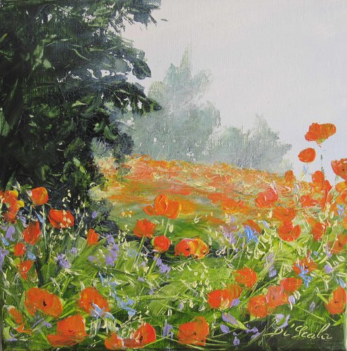 les coquelicots by Brigitte Di Scala, Painting for Sale on Select