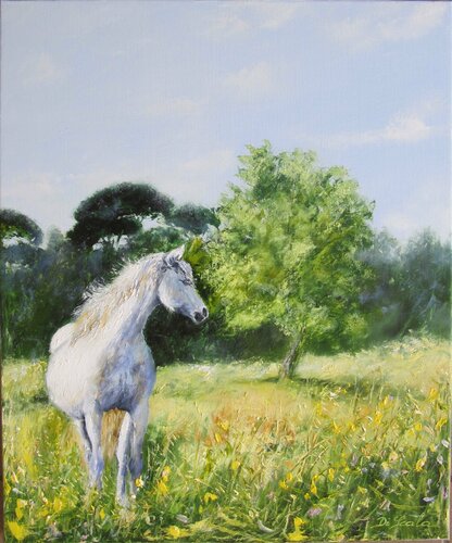 le camargue by Brigitte Di Scala, Painting for Sale on Select