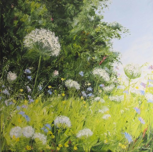le coeur des fleurs by Brigitte Di Scala, Painting for Sale on Select