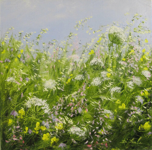 le réveil des fleurs by Brigitte Di Scala, Painting for Sale on Select