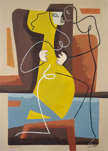 Drawn Together by Lines by Bernard Simunovic, Painting for Sale on Select