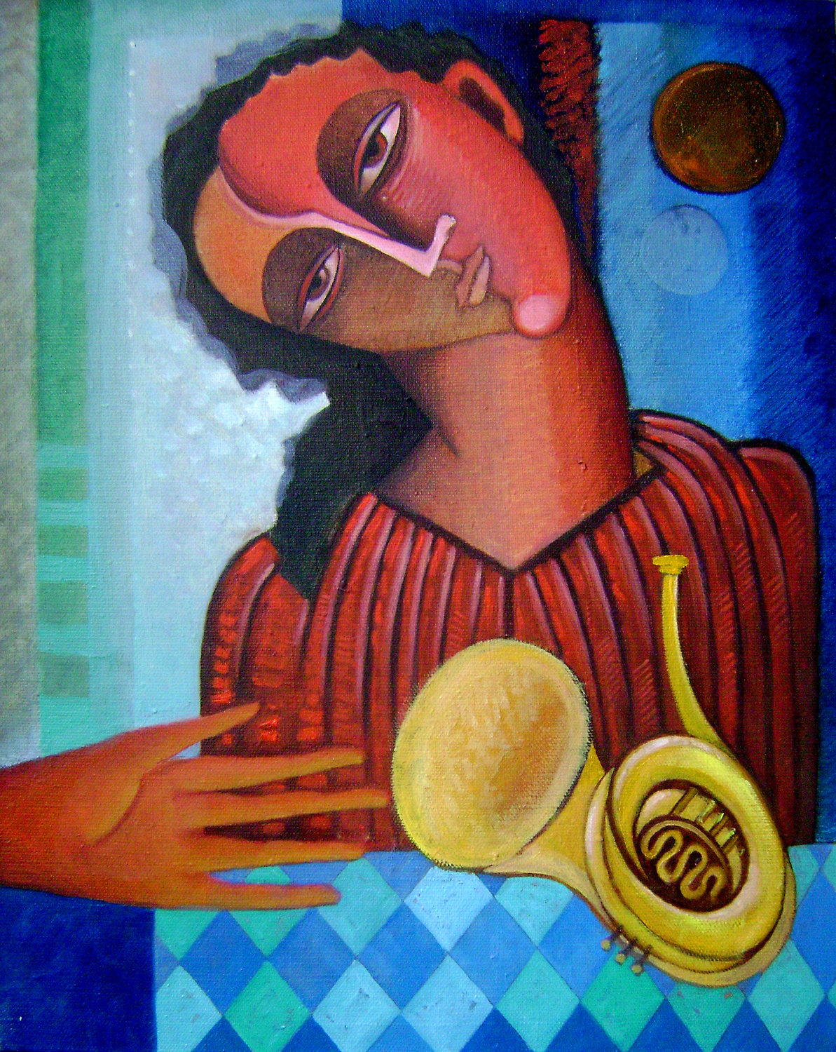 Music Lesson Van Hovak Original painting for sale