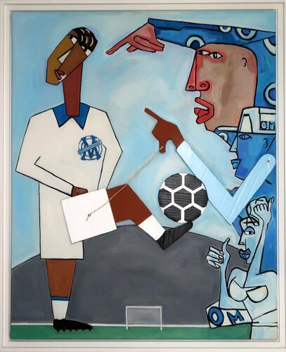 Footballeur  (OM) by Richard Boigeol, Painting for Sale on Select