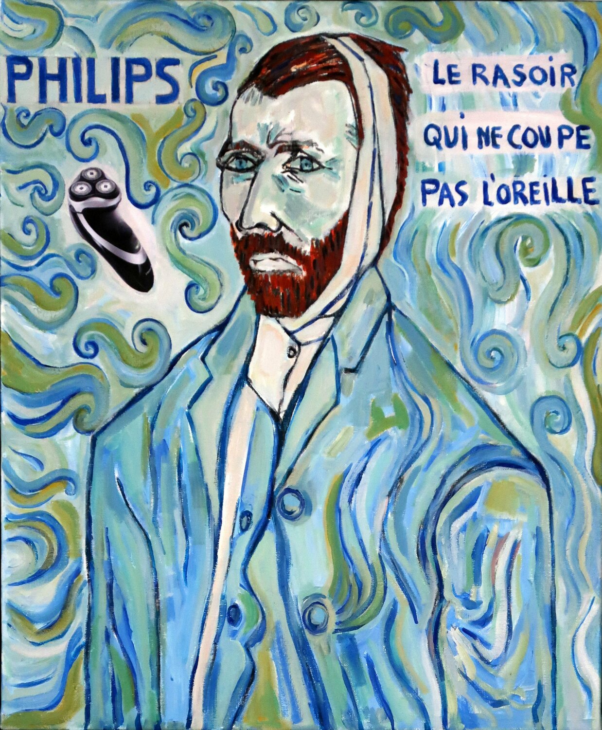 LE RASOIR PHILIPS Richard Boigeol Original painting for sale