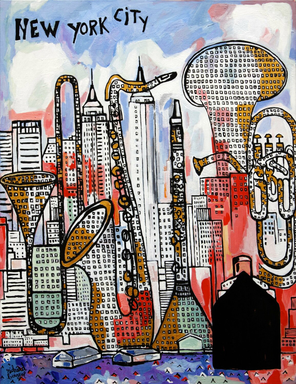 NEW YORK  CITY Richard Boigeol Original painting for sale