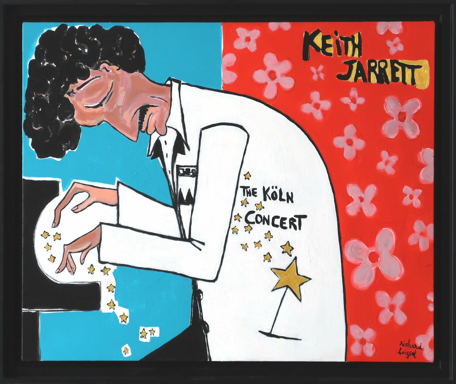 KEITH  JARRETT  PIANISTE Richard Boigeol Original painting for sale