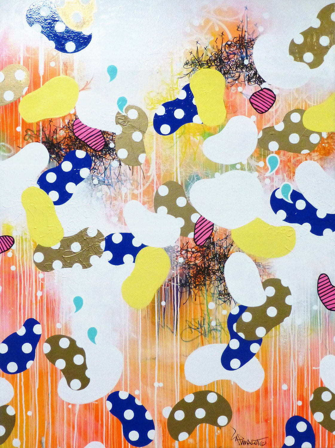 PARIS CITY POP! Jp Malot Original painting for sale