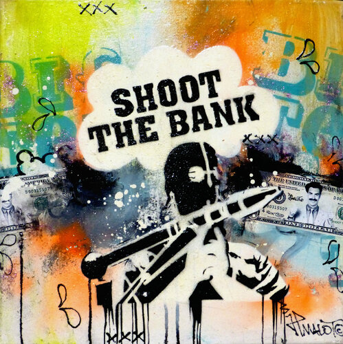 SHOOT THE BANK JP MALOT SIGNE + COA 2011 by Jp Malot, Painting for Sale on Select