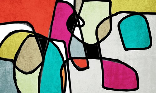 Vibrant Colorful Mid- Century Modern Abstract-0-16 by Irena Orlov, Painting for Sale on Select