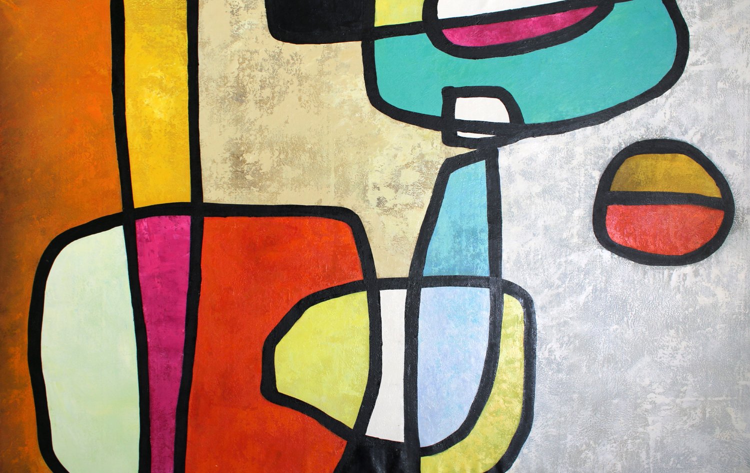 Vibrant Colorful Mid- Century Modern Abstract-0-14 Irena Orlov Original painting for sale