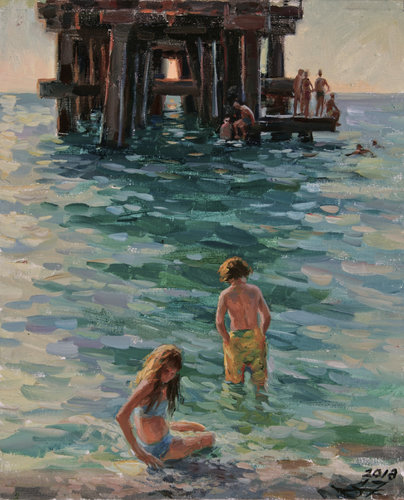 At the old pier. by Serguei Zlenko, Painting for Sale on Select
