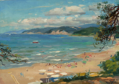 Veiw on the beach by Serguei Zlenko, Painting for Sale on Select