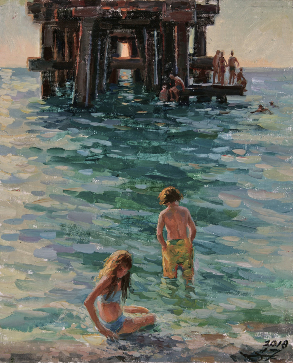 At the old pier. Serguei Zlenko Original painting for sale