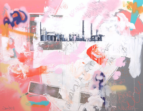 Post Industrial III (Le grand débat) by Carlos Martin, Painting for Sale on Select