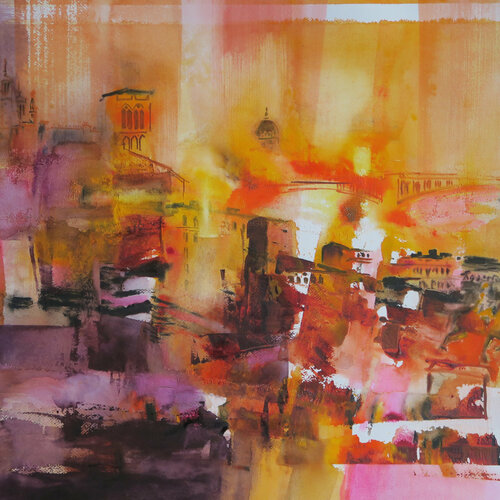 Tracé lyonnais by Anne Bironneau, Painting for Sale on Select
