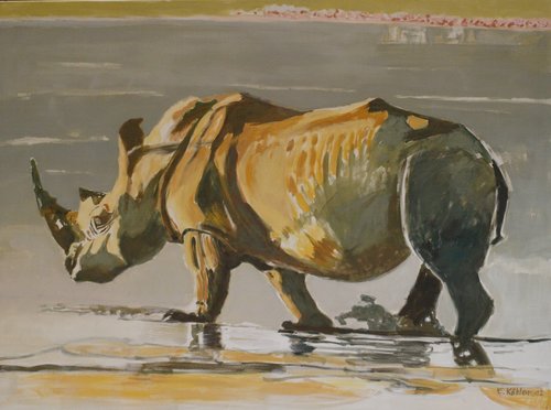 " Nashorn " by Ela Köhler, Painting for Sale on Select