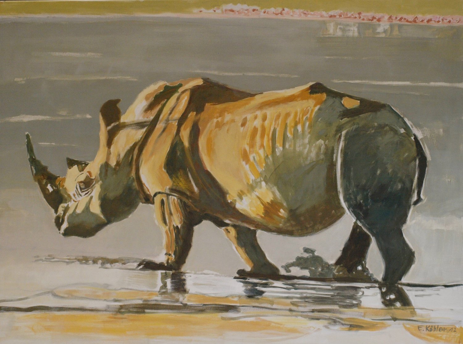 " Nashorn " Ela Köhler Original painting for sale
