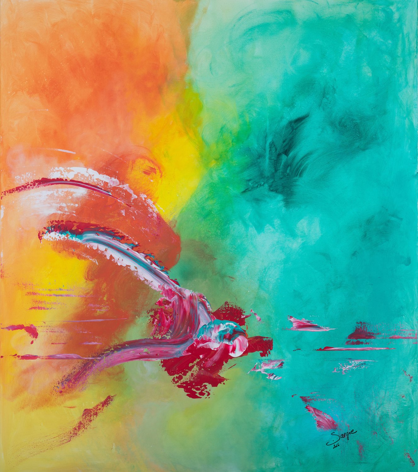 The Kiss Sangie Original painting for sale