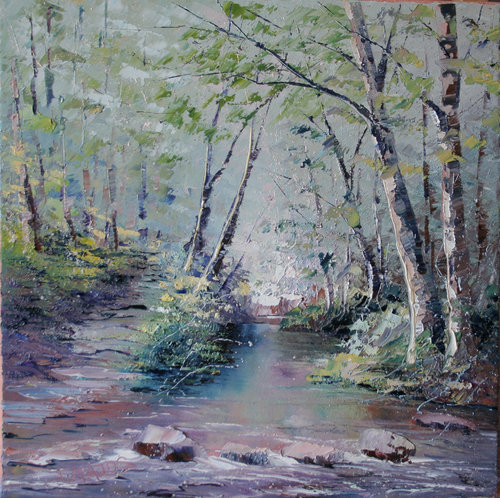 Ruisseau en sous-bois by Jacques Majos, Painting for Sale on Select