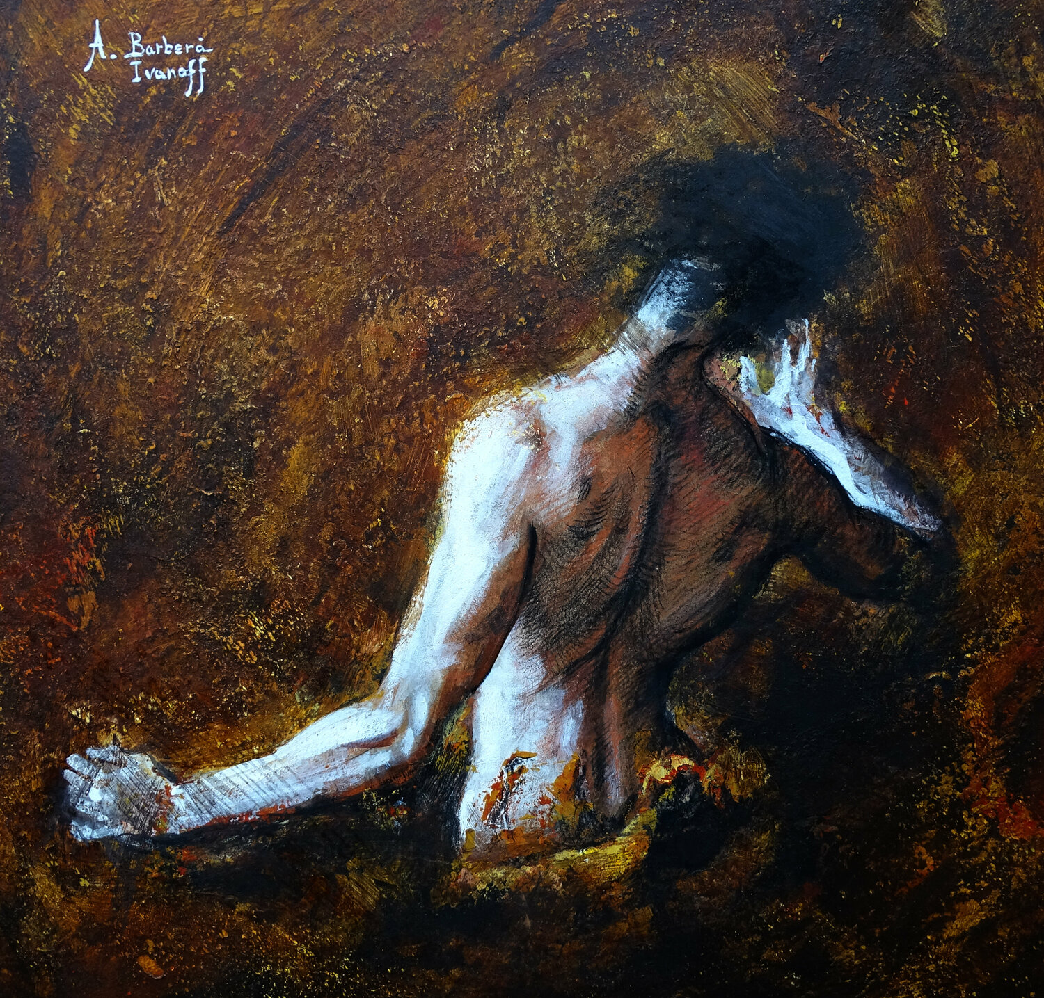 Emergent terrestre Alexandre Barbera-Ivanoff Original painting for sale